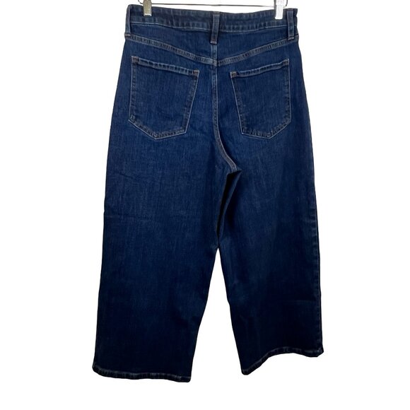 Banana Republic Factory Dark Wash Cropped Pleated Jeans Size10 - Picture 4 of 8